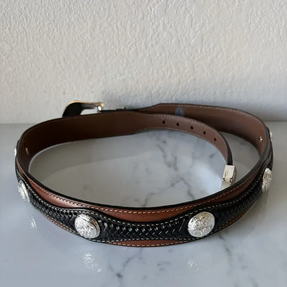 Justin Women’s Leather Western Belt Size 32 Black Brown